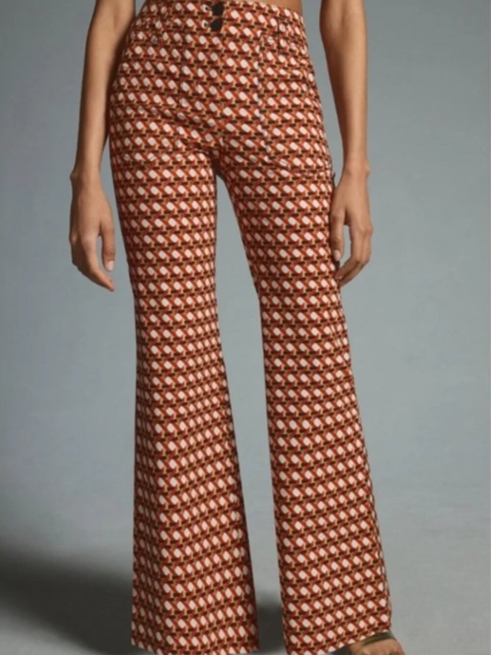 Maeve by Anthropologie The Naomi Printed Wide Leg Flare Pants Size 16